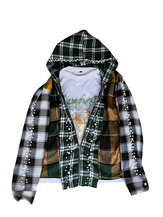 Green Rock & Roll Fusion Flannel