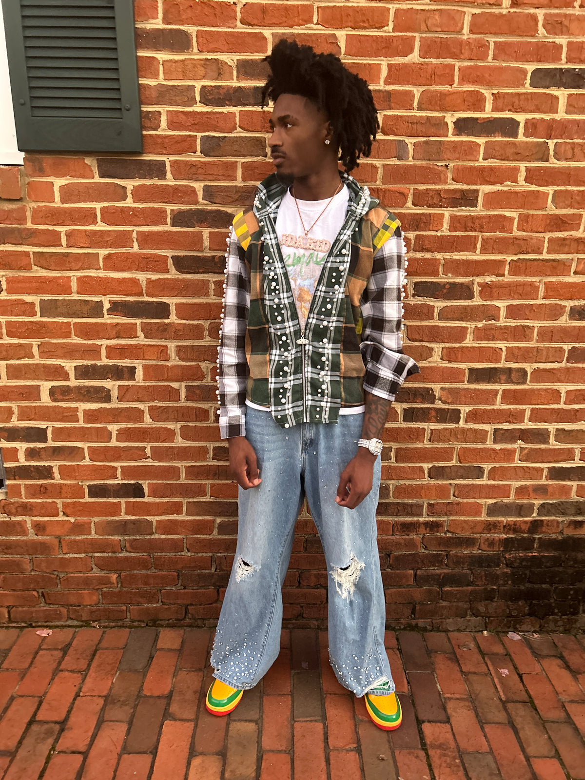Green Rock & Roll Fusion Flannel