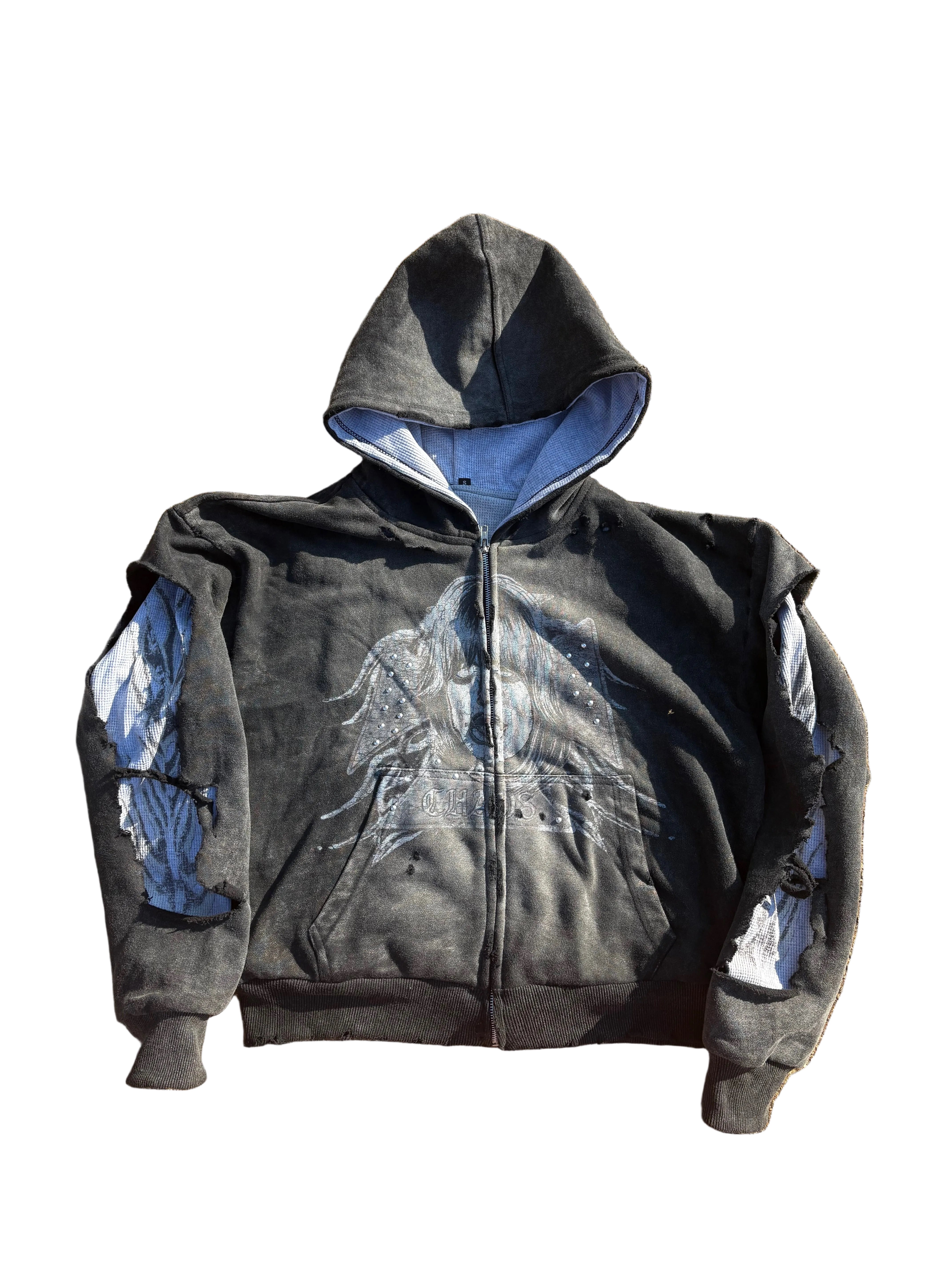 Grey Chaos Thermal Flame ZipUp – niemdigital