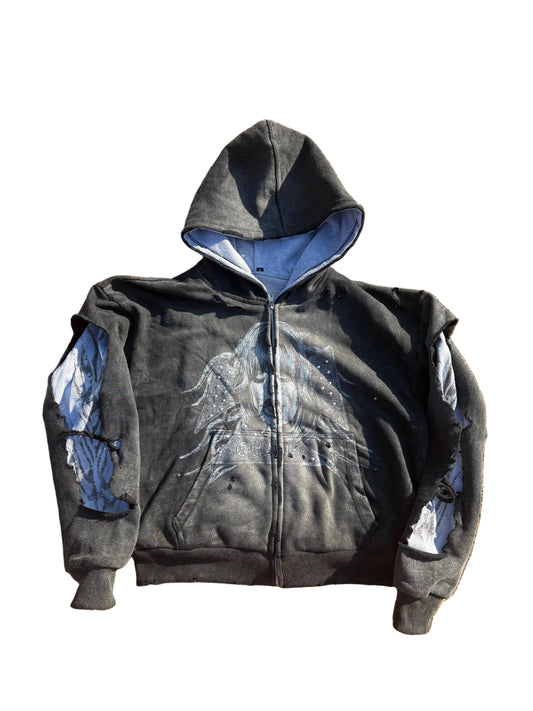 Grey Chaos Thermal Flame ZipUp